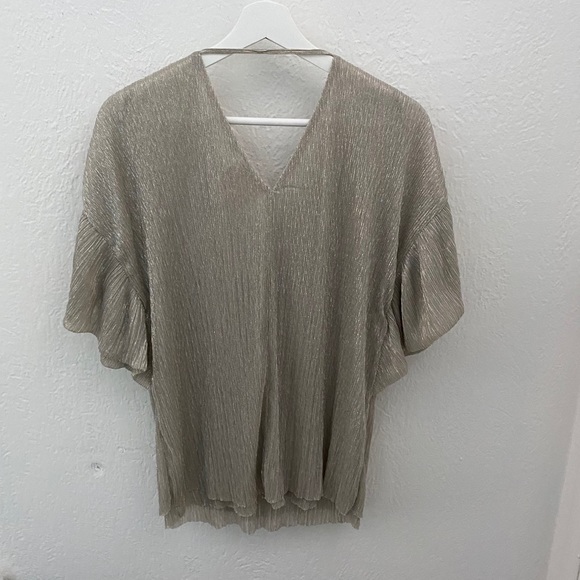 Anthropologie sparkly shiny metallic top - Picture 2 of 6